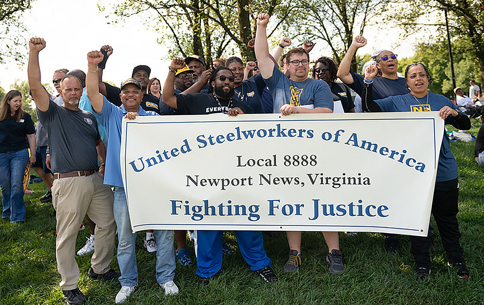 group of USW members from local 8888